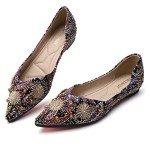 Comfortable Pointed Toe Flats for Women - Black