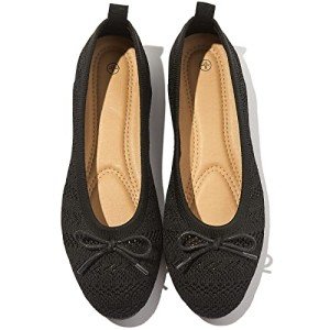 Comfortable Black Crochet Lace Ballet Flats for Women