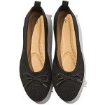 Comfortable Black Crochet Lace Ballet Flats for Women
