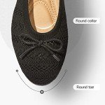 Comfortable Black Crochet Lace Ballet Flats for Women