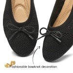 Comfortable Black Crochet Lace Ballet Flats for Women