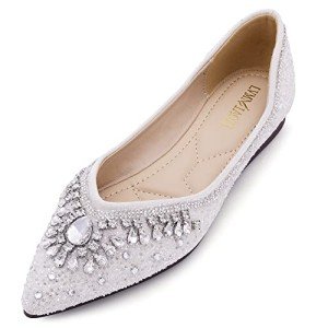 Elegant Rhinestone Pointed Toe Flats for Women