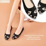 HEAWISH Women's Comfortable Pointed Toe Ballet Flats