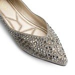 Rhinestone Ballet Flats for Women - Silver