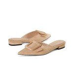 Brown Slingback Mule Slippers for Women 8.5