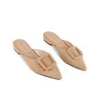 Brown Slingback Mule Slippers for Women 8.5