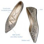 Rhinestone Ballet Flats for Women - Silver