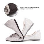 Rhinestone Sequin Pointed Toe Flats for Women