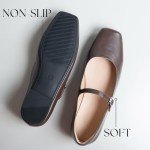 Wonderway Women’s Brown Mary Jane Ankle Strap Flats