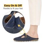 Cute Adjustable Blue Slide-On Flats for Women