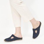 Cute Adjustable Blue Slide-On Flats for Women