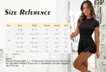 Vozobi Womens Mini Dress Crew Neck Short Sleeves Ruffle Flare Flowy Double Layered Short Dresses Slim Fit Bodice Skirt Black