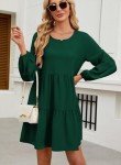 JOCAFIYE Women's Long Sleeve Fall Swing Dress