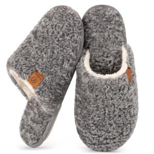 Cozy Slip-On Fuzzy Memory Foam Slippers for Women