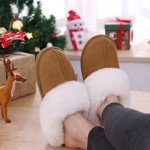 Cozy Brown Fuzzy Memory Foam Slippers for Women
