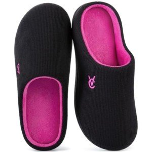 VeraCosy Two-Tone Knit Memory Foam Slippers