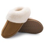 Cozy Brown Fuzzy Memory Foam Slippers for Women
