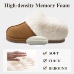 Cozy Brown Fuzzy Memory Foam Slippers for Women