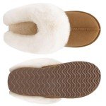 Cozy Brown Fuzzy Memory Foam Slippers for Women