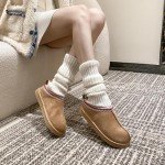 Cozy Women's Chestnut Platform Mini Boot Slippers