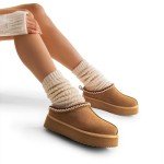 Cozy Genuine Suede Platform Women’s Slippers