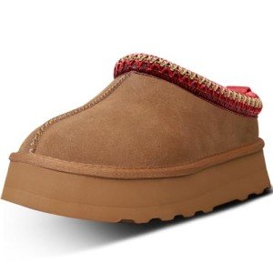 Fleece-Lined Platform Slippers for Women