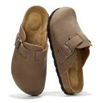 Women's Suede Memory Foam Clogs - Trendy Slip-ons