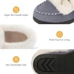 RockDove Women's Grey Faux Fur Moccasin Slippers