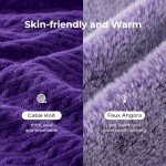 HomeTop Women's Cozy Cable Knit Slippers - Royal Purple