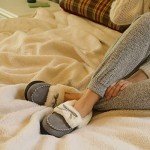 RockDove Women's Grey Faux Fur Moccasin Slippers