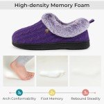 HomeTop Women's Cozy Cable Knit Slippers - Royal Purple