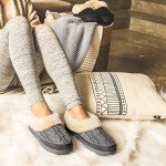 HomeTop Women's Cozy Knit Clog Slippers, Gray