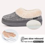 HomeTop Women's Cozy Knit Clog Slippers, Gray