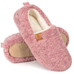 Cozy Pink Memory Foam House Slippers for Women