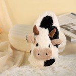 Cozy Cartoon Cow Cotton Slippers for Women