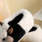 Cozy Cartoon Cow Cotton Slippers for Women