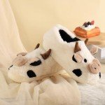 Cozy Cartoon Cow Cotton Slippers for Women
