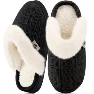 Cozy Knit Fleece Lined Memory Foam Slippers