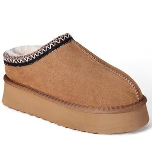 Cozy Women's Fleece-Lined Platform Slipper Boots