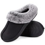 HomeTop Women's Soft Microsuede Memory Foam Slippers