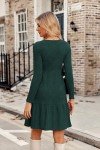 Zeagoo Women's Long Sleeve Ribbed Knit Dress - Green