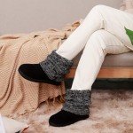 Cozy Women's Wool Knit Bootie Slippers - Black