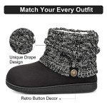 Cozy Women's Wool Knit Bootie Slippers - Black