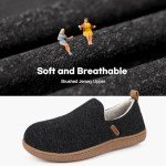 LongBay Women's Black Brushed Jersey Slippers