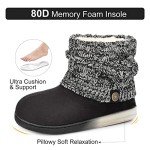Cozy Women's Wool Knit Bootie Slippers - Black