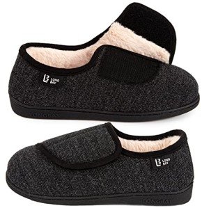LongBay Women's Cozy Furry Memory Foam Slippers
