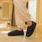 LongBay Women's Cozy Furry Memory Foam Slippers