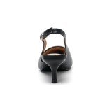 Black Low Kitten Heel Slingback Pumps for Women