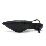 Black Low Kitten Heel Slingback Pumps for Women