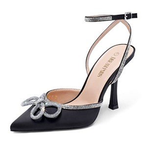DREAM PAIRS Women's Rhinestone Ankle Strap Heels
